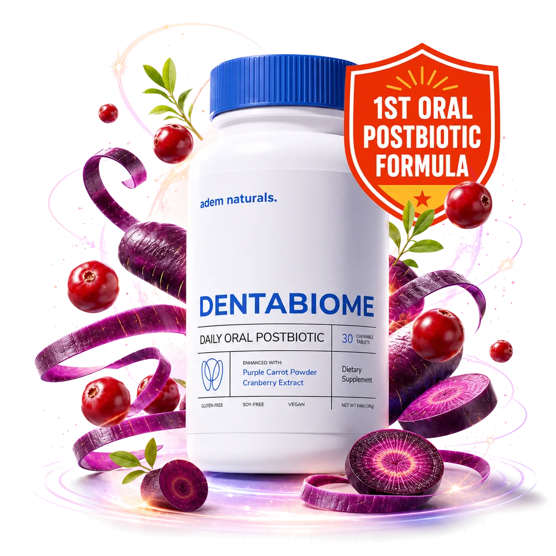 DentaBiome bottle — the world's first oral postbiotic formula